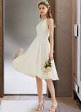 Jordan A-Line Knee-Length Chiffon Wedding Dress UKP0013778