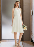 Jordan A-Line Knee-Length Chiffon Wedding Dress UKP0013778