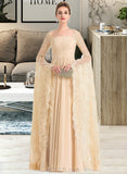 Jaylah A-Line Square Neckline Floor-Length Chiffon Wedding Dress With Ruffle Beading UKP0013783