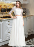 Silvia A-Line Scoop Neck Floor-Length Tulle Wedding Dress UKP0013787