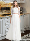 Silvia A-Line Scoop Neck Floor-Length Tulle Wedding Dress UKP0013787