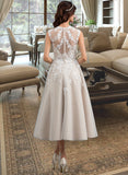 Aubrie Ball-Gown/Princess Sweetheart Tea-Length Tulle Wedding Dress With Sequins UKP0013791