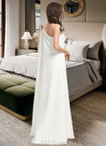 Briley Sheath/Column One-Shoulder Floor-Length Stretch Crepe Wedding Dress UKP0013801