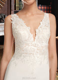 Kayla Sheath/Column V-neck Court Train Wedding Dress With Sequins UKP0013807