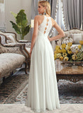 Millie A-Line Scoop Neck Floor-Length Wedding Dress UKP0013818