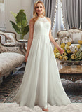 Millie A-Line Scoop Neck Floor-Length Wedding Dress UKP0013818