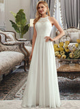 Millie A-Line Scoop Neck Floor-Length Wedding Dress UKP0013818