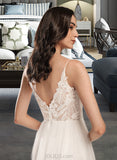 Adalynn A-Line V-neck Tea-Length Wedding Dress UKP0013820