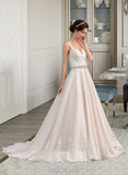 Kaiya Ball-Gown/Princess Sweetheart Court Train Tulle Lace Wedding Dress With Beading UKP0013830