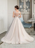 Kaiya Ball-Gown/Princess Sweetheart Court Train Tulle Lace Wedding Dress With Beading UKP0013830