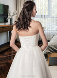 Minnie A-Line Sweetheart Tea-Length Tulle Wedding Dress With Ruffle Beading Sequins UKP0013842