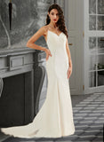 Moriah Trumpet/Mermaid V-neck Court Train Wedding Dress UKP0013859