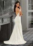 Moriah Trumpet/Mermaid V-neck Court Train Wedding Dress UKP0013859