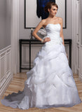 Melody Ball-Gown/Princess Sweetheart Court Train Organza Wedding Dress With Beading Appliques Lace Flower(s) UKP0013863