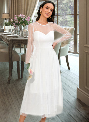 Raina A-Line Tea-Length Wedding Dress UKP0013867