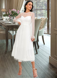 Raina A-Line Tea-Length Wedding Dress UKP0013867