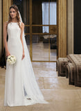 Kimora Trumpet/Mermaid Scoop Neck Sweep Train Jersey Wedding Dress UKP0013870