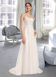 Katherine A-Line Square Neckline Court Train Wedding Dress With Beading Sequins UKP0013873