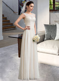 Eileen A-Line Floor-Length Chiffon Wedding Dress With Beading Sequins UKP0013884