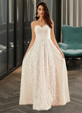 Blanche A-Line Sweetheart Floor-Length Wedding Dress UKP0013899