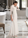 Norah Trumpet/Mermaid High Neck Sweep Train Wedding Dress UKP0013908