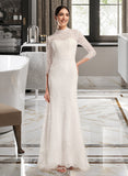 Norah Trumpet/Mermaid High Neck Sweep Train Wedding Dress UKP0013908