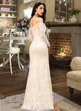 Viviana Trumpet/Mermaid Off-the-Shoulder Floor-Length Wedding Dress UKP0013923