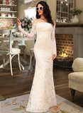 Viviana Trumpet/Mermaid Off-the-Shoulder Floor-Length Wedding Dress UKP0013923