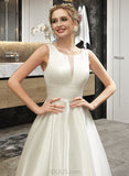 Miya A-Line Scoop Neck Court Train Wedding Dress UKP0013939