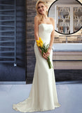 Elianna Trumpet/Mermaid Strapless Sweep Train Wedding Dress UKP0013941