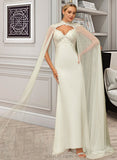 Willa Trumpet/Mermaid V-neck Sweep Train Chiffon Lace Wedding Dress With Sequins UKP0013947