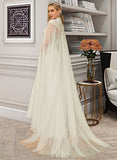 Willa Trumpet/Mermaid V-neck Sweep Train Chiffon Lace Wedding Dress With Sequins UKP0013947