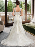 Brooke Trumpet/Mermaid Sweetheart Sweep Train Tulle Wedding Dress UKP0013951