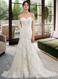 Brooke Trumpet/Mermaid Sweetheart Sweep Train Tulle Wedding Dress UKP0013951