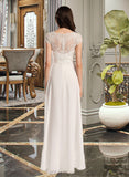 London A-Line V-neck Asymmetrical Wedding Dress With Lace UKP0013962