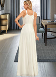 Marcie A-Line Scoop Neck Floor-Length Chiffon Wedding Dress UKP0013969