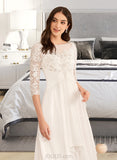 Emilia A-Line Illusion Floor-Length Wedding Dress With Ruffle Beading UKP0013978