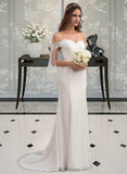 Phoebe Trumpet/Mermaid Court Train Chiffon Lace Wedding Dress With Beading Sequins UKP0013979