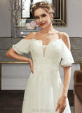 Kylee A-Line Sweetheart Court Train Wedding Dress With Ruffle Beading Sequins UKP0013993