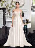 Dayanara Ball-Gown/Princess Sweetheart Chapel Train Wedding Dress With Sequins UKP0013996