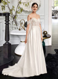 Dayanara Ball-Gown/Princess Sweetheart Chapel Train Wedding Dress With Sequins UKP0013996