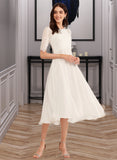 Ally A-Line Tea-Length Wedding Dress With Beading UKP0014003