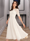 Ally A-Line Tea-Length Wedding Dress With Beading UKP0014003