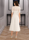 Ally A-Line Tea-Length Wedding Dress With Beading UKP0014003