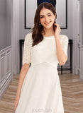 Ally A-Line Tea-Length Wedding Dress With Beading UKP0014003