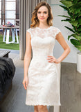 Pat A-Line Scoop Neck Knee-Length Lace Wedding Dress UKP0014010