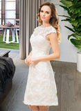 Pat A-Line Scoop Neck Knee-Length Lace Wedding Dress UKP0014010