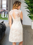 Pat A-Line Scoop Neck Knee-Length Lace Wedding Dress UKP0014010