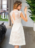 Pat A-Line Scoop Neck Knee-Length Lace Wedding Dress UKP0014010