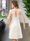 Pat A-Line Scoop Neck Knee-Length Lace Wedding Dress UKP0014010